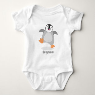 Body Para Bebê Um desenho animado de pintinho de pinguim feliz e