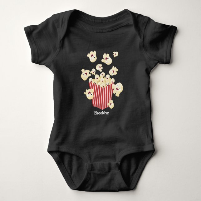 Body Para Bebê Um desenho animado de pipoca (Frente)