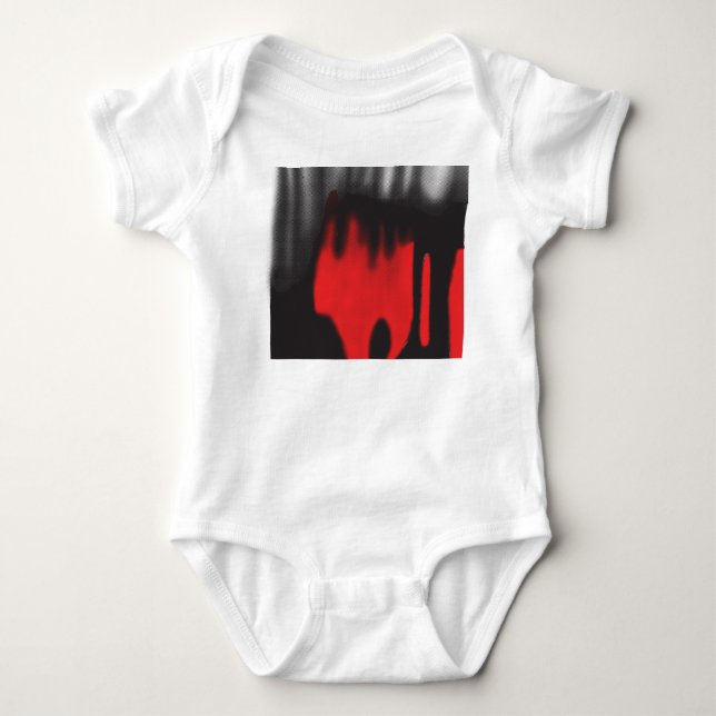 Body Para Bebê Um design gráfico vermelho com escala geométrica e (Frente)
