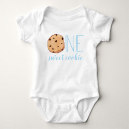 Body Para Bebê Um doce Cookie azul de primeiro aniversário Bebê B