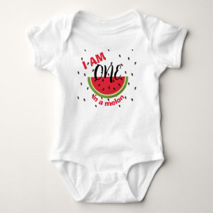 Body Para Bebê Um em um Melão Aniversário de 1 ano