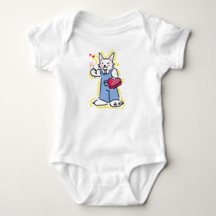 Body Para Bebê Um gatinho muito fofo te oferecendo uma flor!