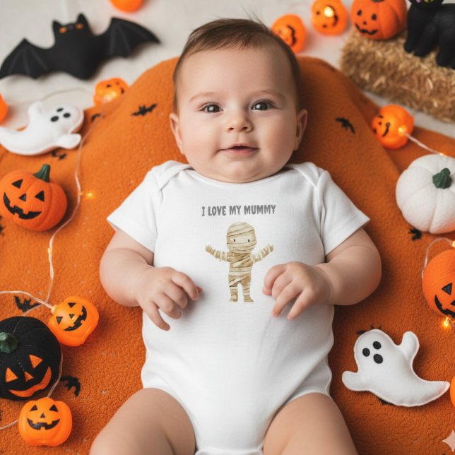 Body Para Bebê Um pedaço da Múmia Bonita do Halloween (Criador carregado)