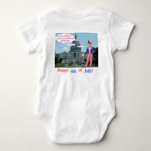 Body Para Bebê um pedaço. Feliz 4º rato/unclesam
