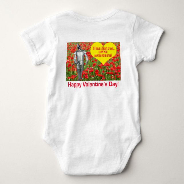 Body Para Bebê um pedaço. Feliz dia de os namorados. laboratório  (Verso)