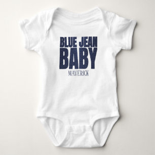 Body Para Bebê Um Pequeno Bebê de Jeans Azul Menino Bebê