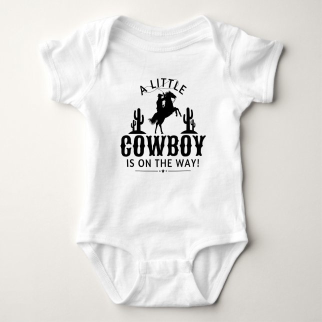 Body Para Bebê Um Pequeno Cowboy está a caminho (Frente)