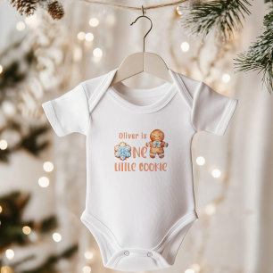 Body Para Bebê Um pequeno menino azul de Natal de Cookie aniversá