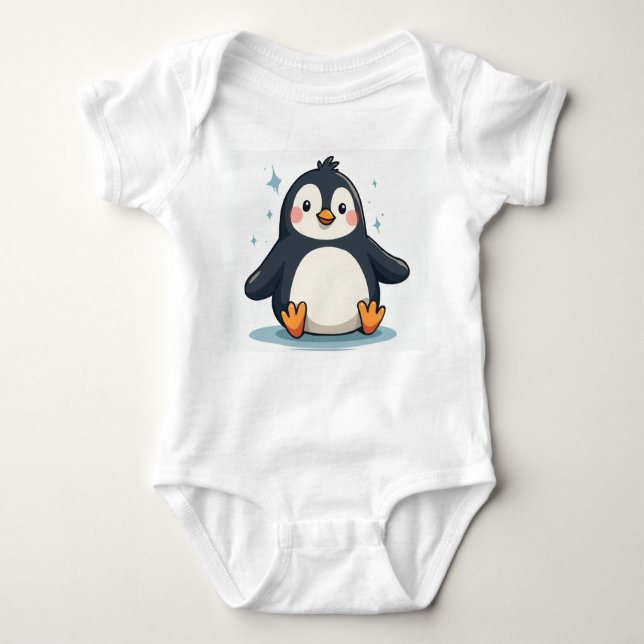 Body Para Bebê um pinguim bonito (Frente)
