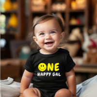 Um primeiro aniversario Gal Feliz Amarelo Smiley