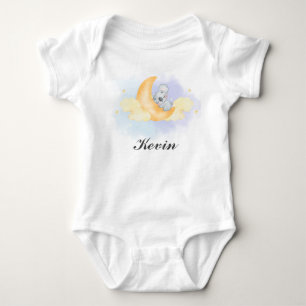 Body Para Bebê Um Primeiro Aniversário Nome Coala e Lua 
