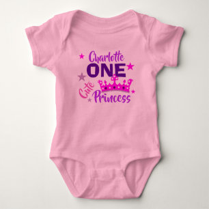 Body Para Bebê Um primeiro aniversario princesa bonito personaliz