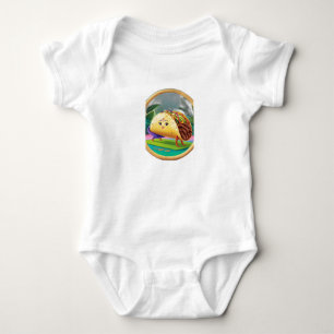 Body Para Bebê Um taco fazendo yoga.