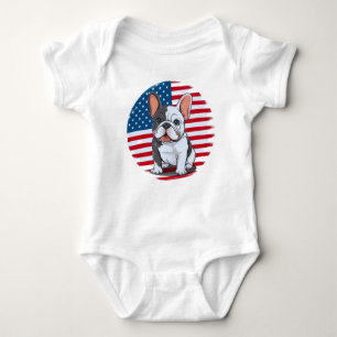 Body Para Bebê Um toureiro francês com bandeira americana(1)