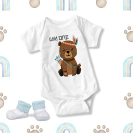 Body Para Bebê Um Urso-Bebê Tribal Justo