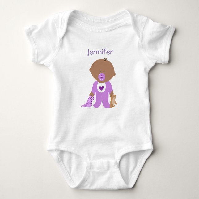 Body Para Bebê Uma peça personalizada com o nome do seu bebê (Frente)