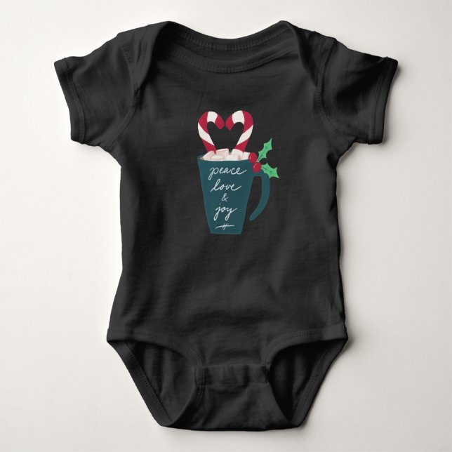 Body Para Bebê Uma Taça de Paz, Amor e Alegria (Frente)