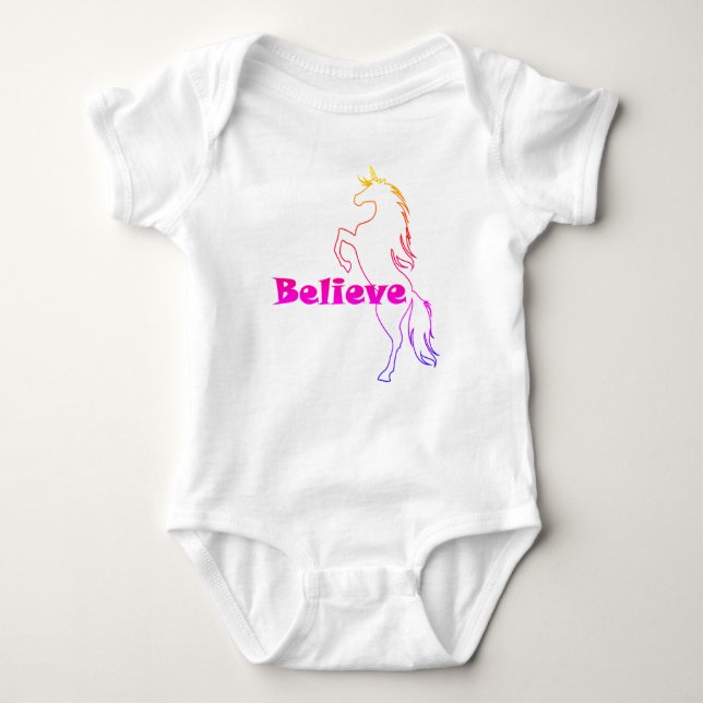 Body Para Bebê Unicorn Creve Design - Bebê Jersey Bodycase (Frente)