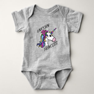 Body Para Bebê Unicorn Princess Design - Bebê Jersey Bodycase