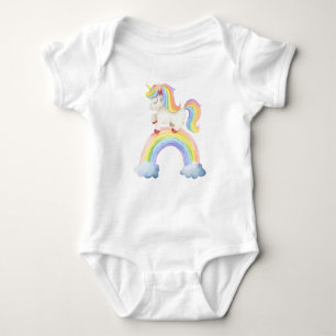 Body Para Bebê Unicorn Rainbow