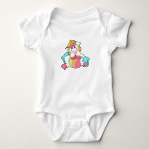 Body Para Bebê Unicorn Shy com Travesseiro