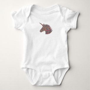 Body Para Bebê Unicorn Sprinkle Impressão cor-de-rosa