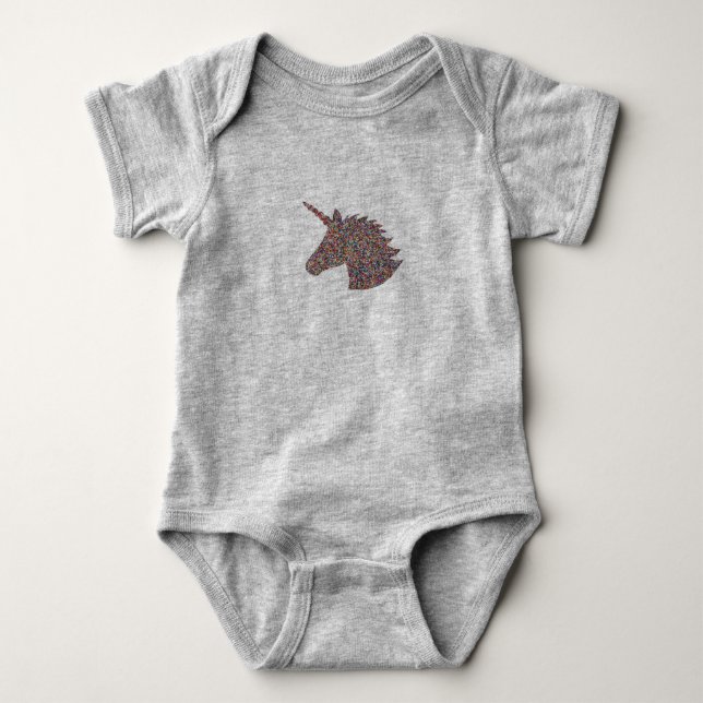 Body Para Bebê Unicorn Sprinkle Impressão cor-de-rosa Bebê (Frente)
