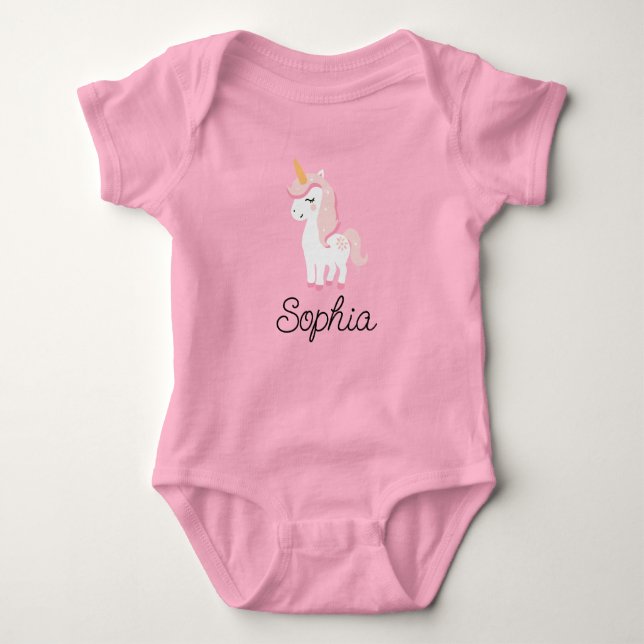 Body Para Bebê Unicorn, Unicorn Magic - Nome Personalizado, (Frente)