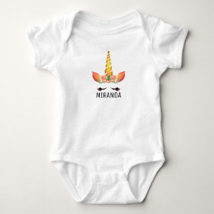 Body Para Bebê Unicórnio Bonito Dormindo
