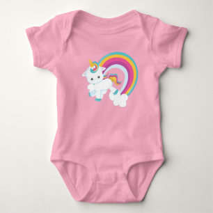 Body Para Bebê Unicórnio com arco-íris