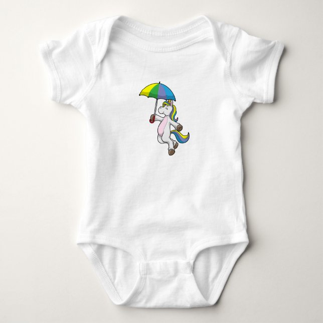 Body Para Bebê Unicórnio com guarda-chuva (Frente)