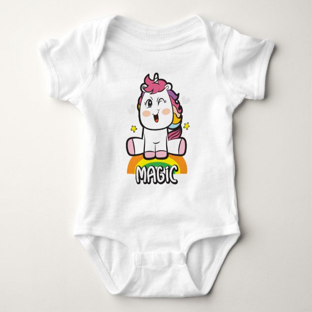 Body Para Bebê Unicórnio com magia (Frente)