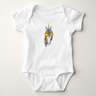 Body Para Bebê Unicórnio com óculos de sol