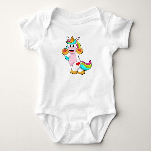 Body Para Bebê Unicórnio com Tatuagem de Coração (Frente)