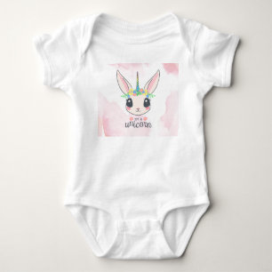 Body Para Bebê Unicórnio Cor-de-Rosa Doce