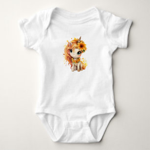 Body Para Bebê Unicórnio do outono muito bonito