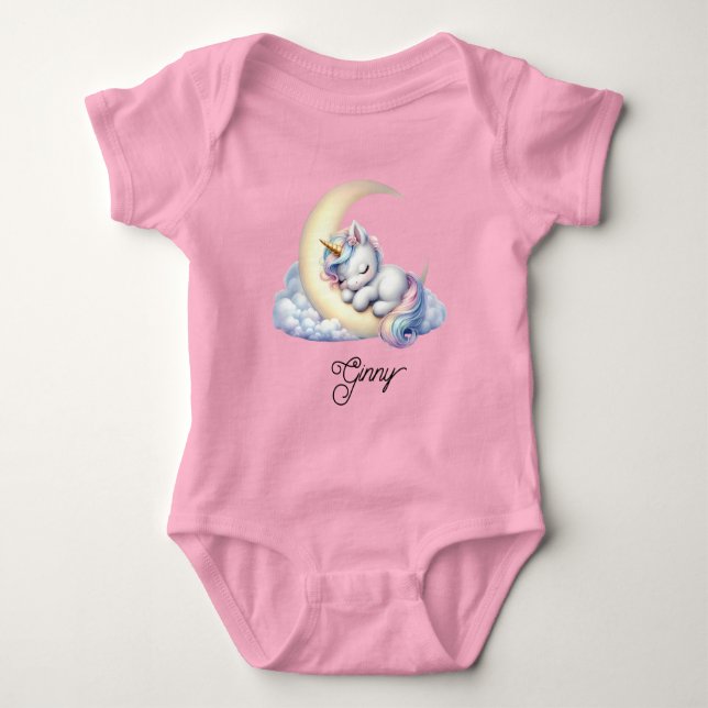 Body Para Bebê Unicórnio Fofo Dormindo (Frente)