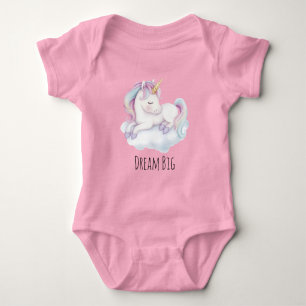 Body Para Bebê Unicórnio Fofo Lavanda em um Sonho de Nuvem
