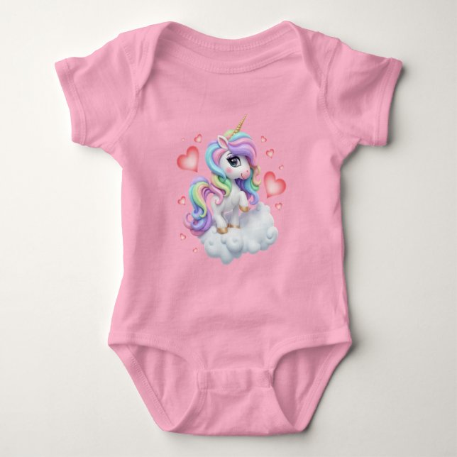 Body Para Bebê Unicórnio Fofo : Para Meninas Bebês (Frente)