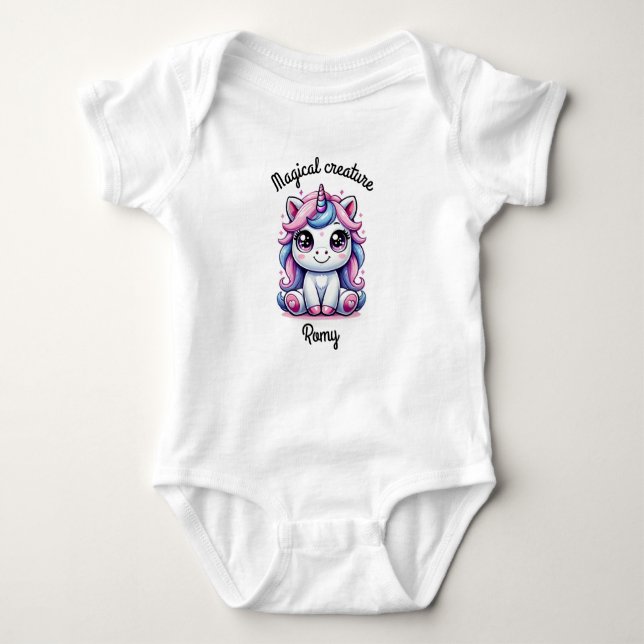 Body Para Bebê unicórnio mágico personalizável (Frente)