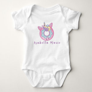 Body Para Bebê Unicórnio Nome Personalizado Fofo Moderno
