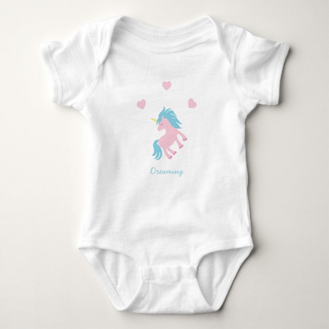 Body Para Bebê Unicornio rosa (Frente)