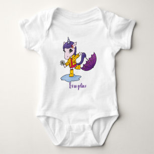 Body Para Bebê Unicórnio Simples, Frio-Rosa e Bonito
