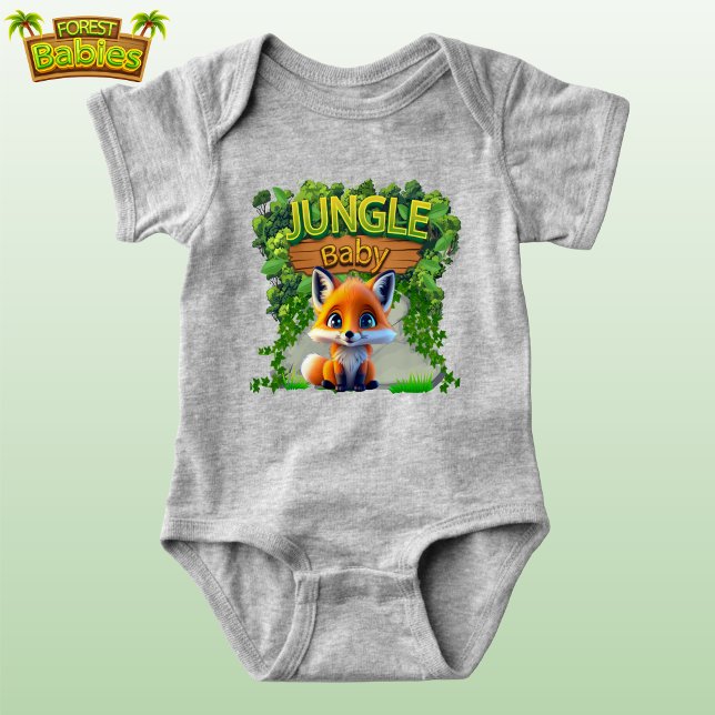 Body Para Bebê Unisex Cute Baby Fox Wild Nature 🦊 Gráfico (Cute Jungle Baby Red Fox Wild Woodland Wildlife Nature Forest Animal Graphic Unisex Baby Bodysuit 🦊)