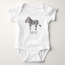Unisex Watercolor Zebra Safari Cujo nome é