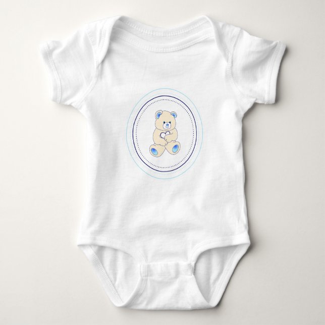 Body Para Bebê Ursinho Azul bebê (Frente)