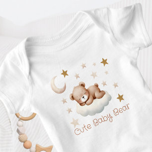 Body Para Bebê Ursinho Bonito com Estrelas