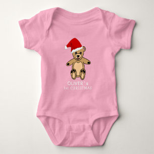 Body Para Bebê Ursinho de Natal do Primeiro Natal do Bebê Fofo co