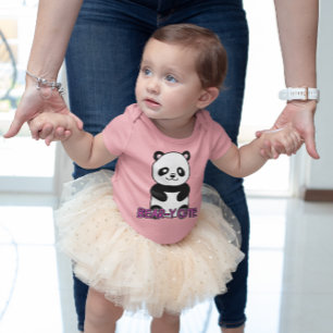 BODY PARA BEBÊ URSINHO FOFO PANDA ROSA (FRENTE E VERSO)