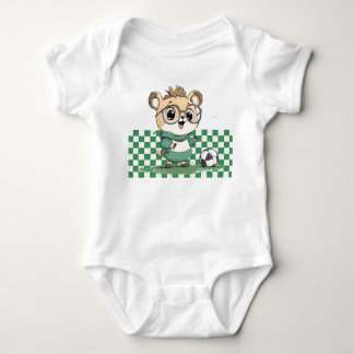 Body Para Bebê Urso Bonito com Bola de Futebol
